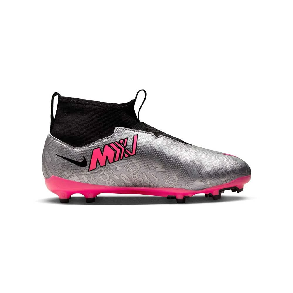 Nike Jr. Zoom Mercurial Superfly 9 Academy XXV MG Soccer Cleats- Metallic Silver/Hyper Pink- Regular (D) 1 Nike Jr. Zoom Mercurial Superfly 9 Academy XXV MG Soccer Cleats- Metallic Silver/Hyper Pink- Regular (D)