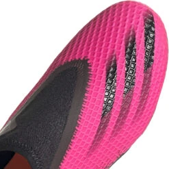 ADIDAS JR X Ghosted .3 Laceless FG Soccer Shoe - Shock Pink/Core Black/Screaming Orange -Optimal Shoe Store FY7281 03
