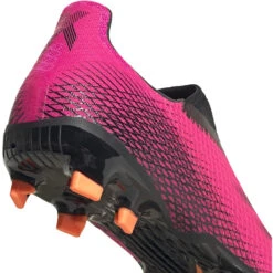 ADIDAS JR X Ghosted .3 Laceless FG Soccer Shoe - Shock Pink/Core Black/Screaming Orange -Optimal Shoe Store FY7281 04