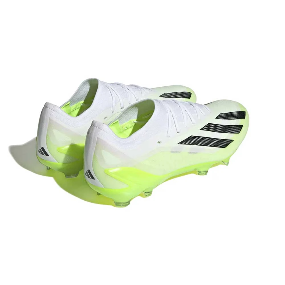 Unisex Adidas X CRAZYFAST.1 FG Soccer Shoe - Cloud White/ Core Black/ Lucid Lemon - Regular (D) 3 Unisex Adidas X CRAZYFAST.1 FG Soccer Shoe - Cloud White/ Core Black/ Lucid Lemon - Regular (D) - Image 3