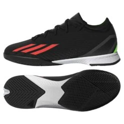 ADIDAS JR X Speedportal .3 IN Soccer Shoe - Core Black/Solar Red/Team Solar Green - Regular (D) -Optimal Shoe Store HR1792