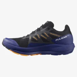 Salomon Men's Pulsar Trail Shoe - Black/Clematis Blue/Blazing Orange- Regular (D) -Optimal Shoe Store L41603200 de44a807ae7e456be51116f7aca92a13