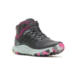 Merrell Women's Antora 3 Mid Waterproof Boot - Black/Fuchsia - Regular (B) -Optimal Shoe Store MRLW J067582 WHT 020722 S23 045