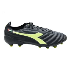 Diadora Men's Brasil Elite 2 LT FG Soccer Shoe - Black/Fluo Yellow