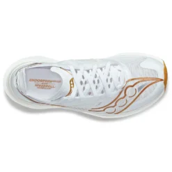 Saucony Women's Endorphin Elite Running Shoe- White/Gold- Regular (B) -Optimal Shoe Store S10768 13 3