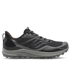 Saucony Men's Peregrine 12 Trail Running Shoe - Black/Charcoal - Regular (D)