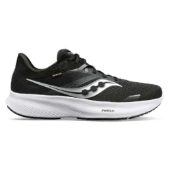 Saucony Men's Ride 16 Running Shoe - Black/White - Regular (D)