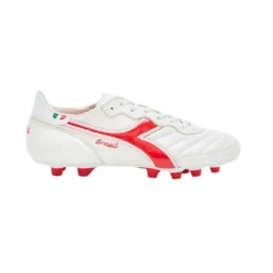 Diadora Men's Brasil Italy OG Lt+ FG Soccer Shoe - White/Milano Red