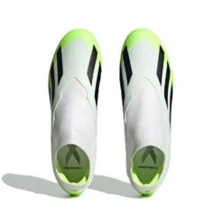 ADIDAS Unisex X Crazyfast .3 Laceless FG Soccer Cleat - Cloud White / Core Black / Lucid Lemon- Regular (D) -Optimal Shoe Store X CRAZYFAST.3 LL FG White HQ4515 02 standard