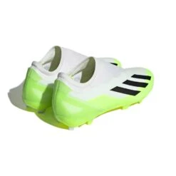 ADIDAS Unisex X Crazyfast .3 Laceless FG Soccer Cleat - Cloud White / Core Black / Lucid Lemon- Regular (D) -Optimal Shoe Store X CRAZYFAST.3 LL FG White HQ4515 05 standard