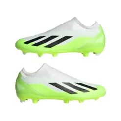 ADIDAS Unisex X Crazyfast .3 Laceless FG Soccer Cleat - Cloud White / Core Black / Lucid Lemon- Regular (D) -Optimal Shoe Store X CRAZYFAST.3 LL FG White HQ4515 09 standard