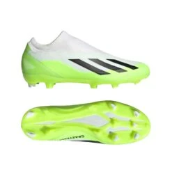 ADIDAS Unisex X Crazyfast .3 Laceless FG Soccer Cleat - Cloud White / Core Black / Lucid Lemon- Regular (D) -Optimal Shoe Store X CRAZYFAST.3 LL FG White HQ4515 22 model