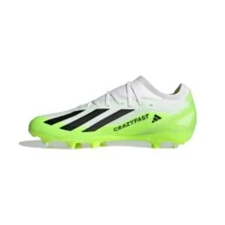 ADIDAS Unisex X Crazyfast .3 FG Cleats- Cloud White / Core Black / Lucid Lemon- Regular (D) -Optimal Shoe Store X Crazyfast.3 Firm Ground Cleats White HQ4534 06 standard