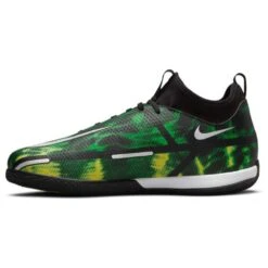 JR Nike Phantom GT2 DF SW IC Soccer Shoe - Black/Mtlc Platinum/Green Strike -Optimal Shoe Store dm0740 003 phslh001