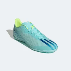 Unisex Adidas X Speedportal .4 IC Soccer Shoe - Clear Aqua/Powder Blue/Solar Yellow- Regular (D) -Optimal Shoe Store gw8502 flt ecom