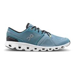 On Running Men's Cloud X 3 Running Shoe- Pewter/White- Regular (D)