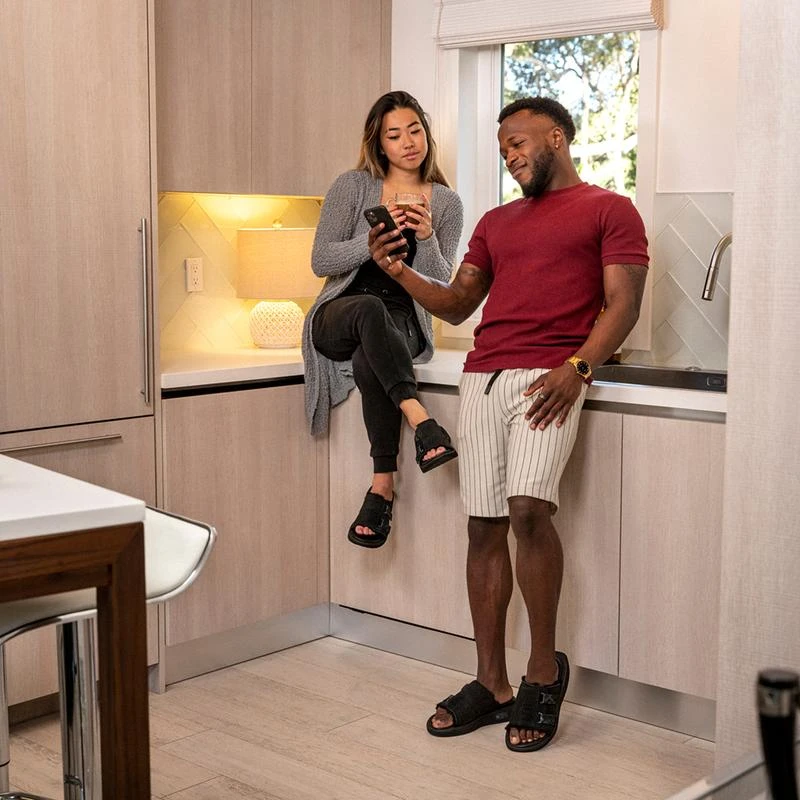 Women's KO-Z Slide Sandal - Black/Dark Grey- Regular (B) 8 Women's KO-Z Slide Sandal - Black/Dark Grey- Regular (B) - Image 8