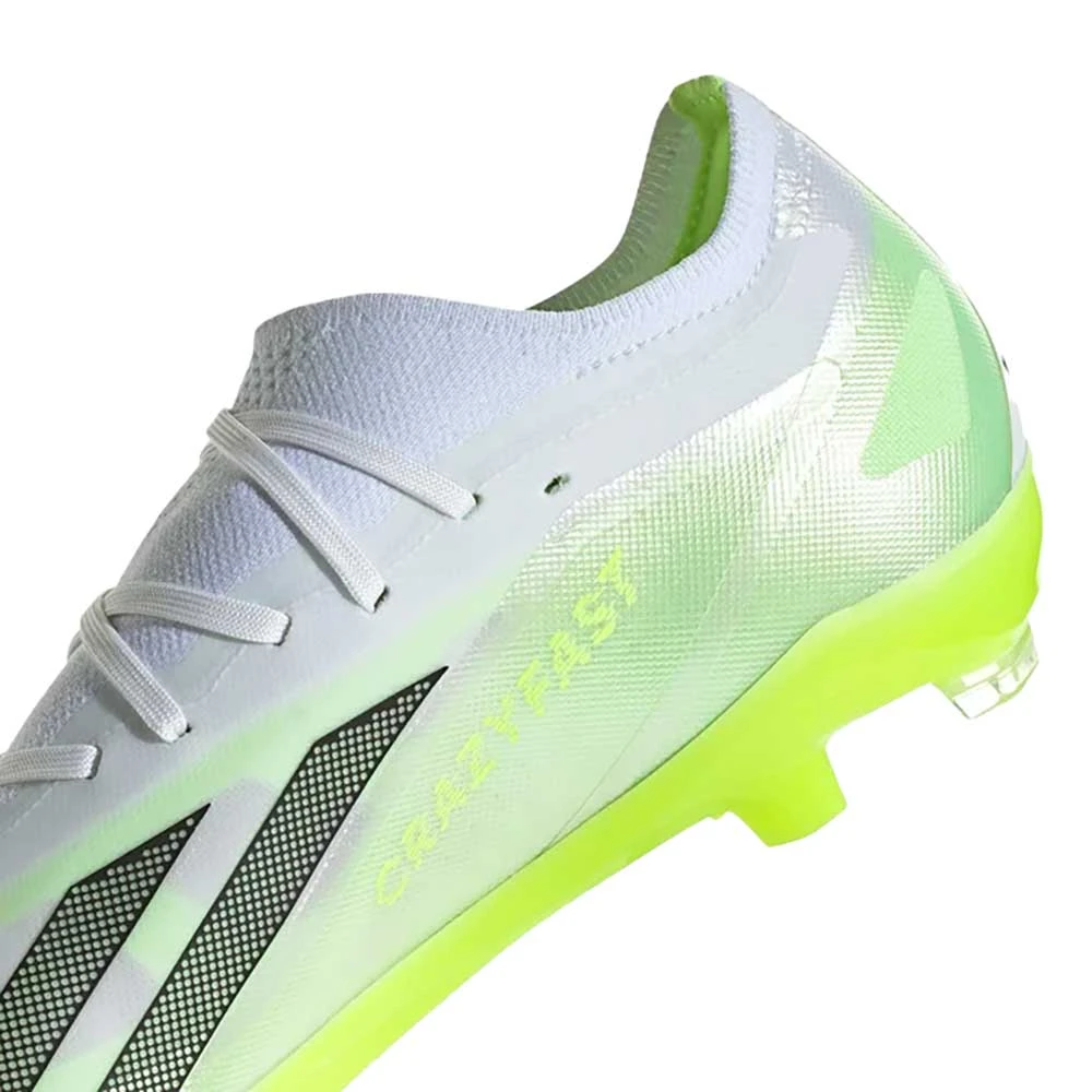 Unisex Adidas X CRAZYFAST.2 FG Soccer Shoe - White, Core Black, Lucid Lemon - Regular (D) 6 Unisex Adidas X CRAZYFAST.2 FG Soccer Shoe - White, Core Black, Lucid Lemon - Regular (D) - Image 6